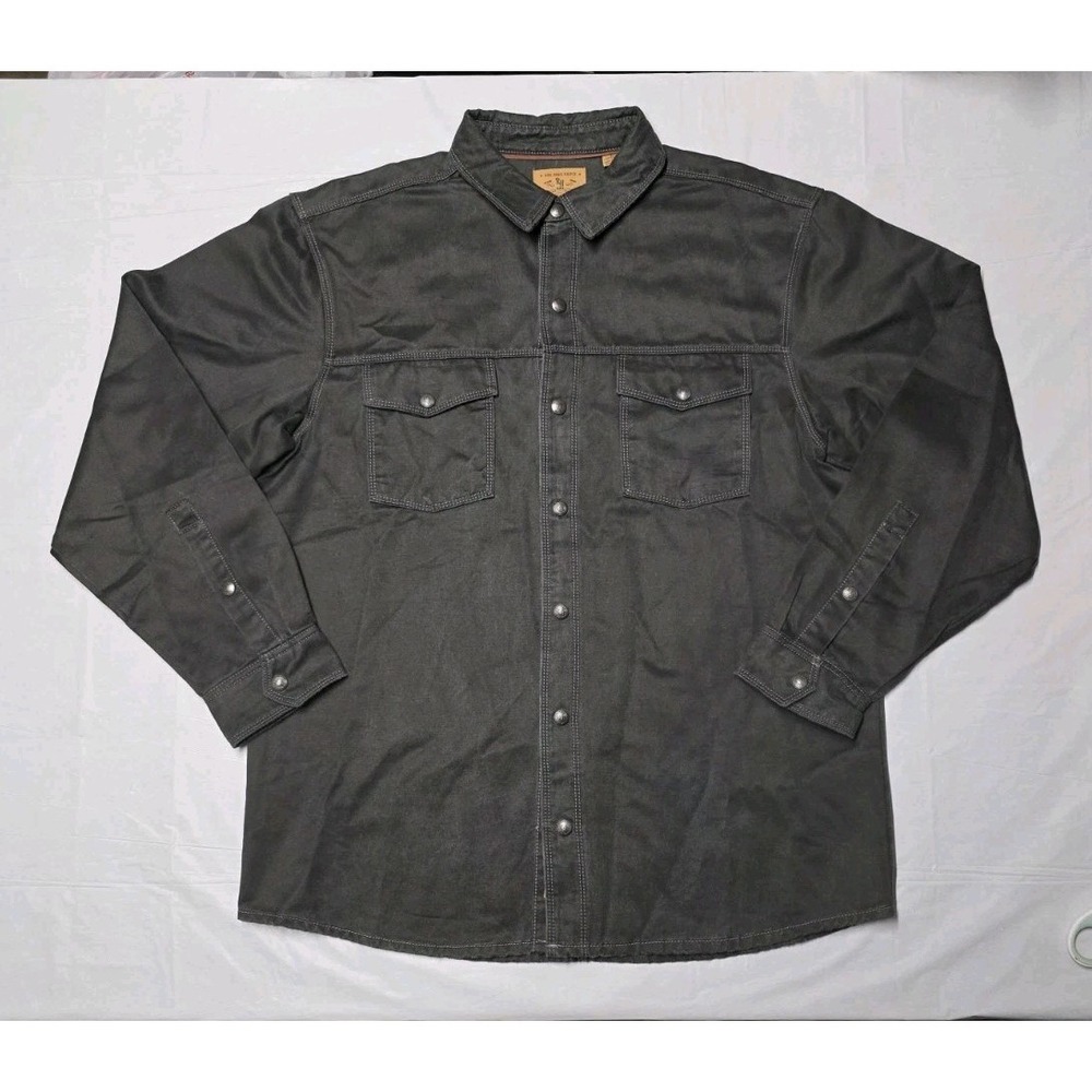 RedHead Ranch Shirt Mens L Gray Willowbrook Suede Snap Long Sleeve RHF20-7788W